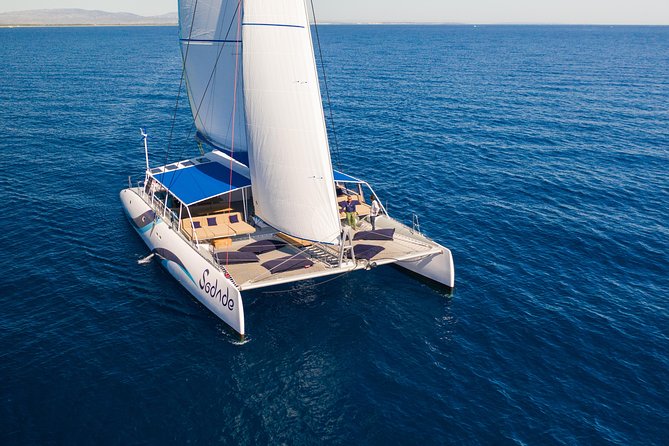Lounge Catamaran SODADE Half-Day - How the sea time really feels: lounge beds, nets, and crew momentum