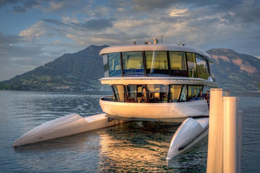 Lucerne: Round-Trip Catamaran Cruise on Lake Lucerne - On-board comfort: seating, photos, and vending-machine snacks