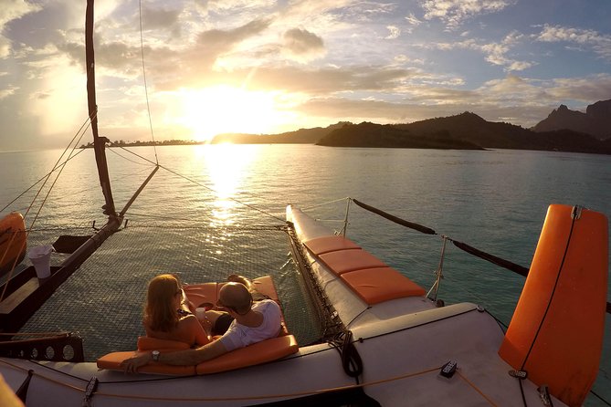 LUXURY Catamaran Bora Bora : The Sunset Escape - From your Bora Bora dock to the catamaran: faster than it sounds