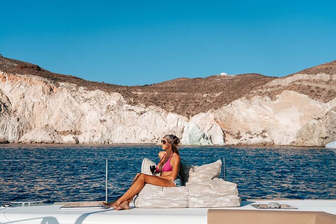 Luxury Santorini Catamaran Cruise: Lunch, BBQ, Drinks, Transfers - Hot Springs in the Caldera: Sulfur Water for Rejuvenation