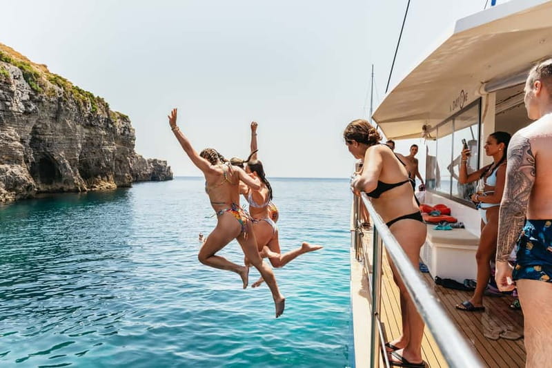 Malta: Blue Lagoon, Beaches & Bays Trip by Catamaran - Anchor Bay and Popeye Village views: scenery with an inside-the-bay feel