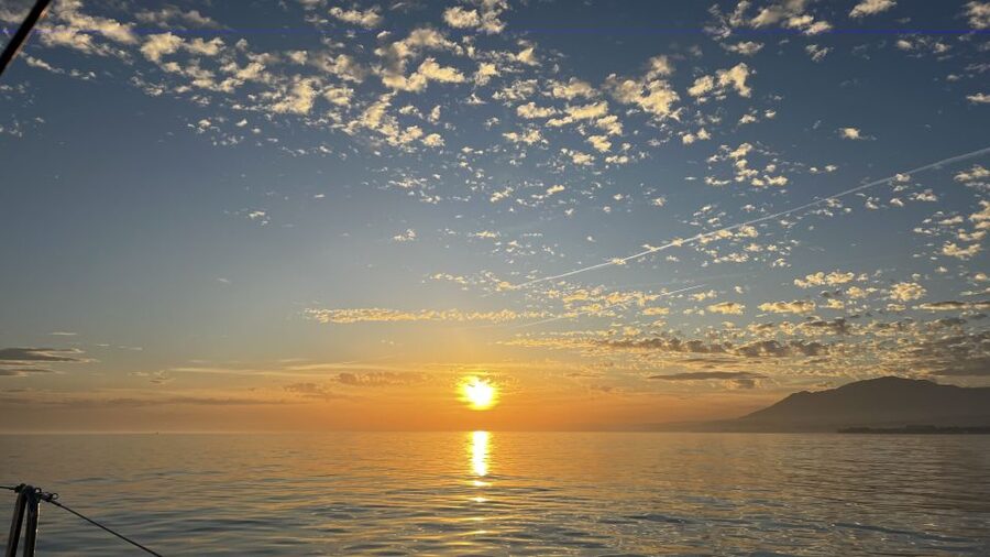Marbella: Sunset Sailing Trip with Drinks and Snacks - Timing and clothing: getting comfortable during the cool minutes