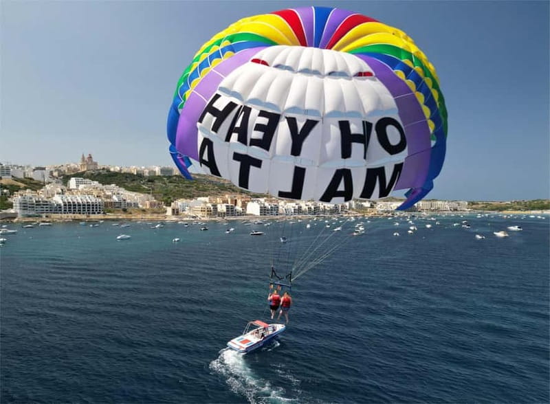 Mellieha Bay: Parasailing - The 12-Meter Parasailing Boat and Safety Gear Check
