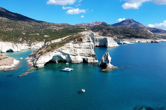 Milos caves snorkelling Catamaran Cruise in a small group - Getting started in Adamantas: your 10:00 am launch point