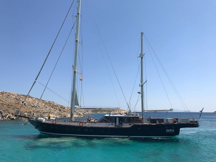 Mykonos: Yacht Cruise to Rhenia and Guided Tour of Delos - Food and Drinks at Sea: Greek Lunch, Wine, and What You Should Expect