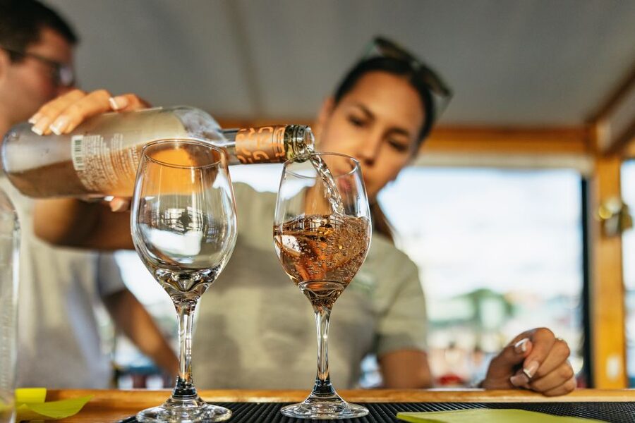 New York City: Sunset Yacht Cruise - Entering the “old-world” boat: salon comfort and deck access
