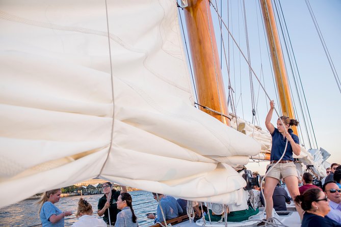 New York Day Sail to the Statue of Liberty on Schooner America - Manhattan Skyline From New York Harbor: The Finish That Counts