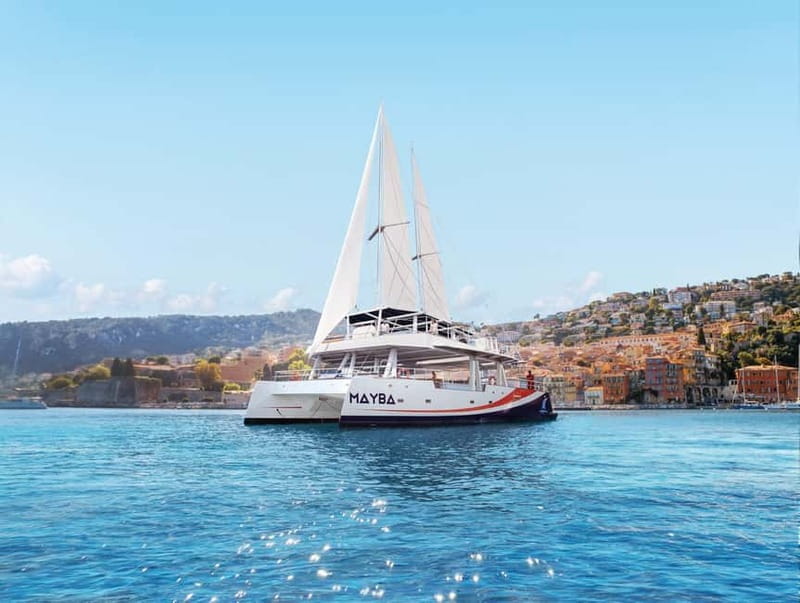 Nice : Sunset at sea on a Maxi Catamaran - Villefranche Bay - Boarding at Quai Amiral Infernet: The Part That Sets the Mood