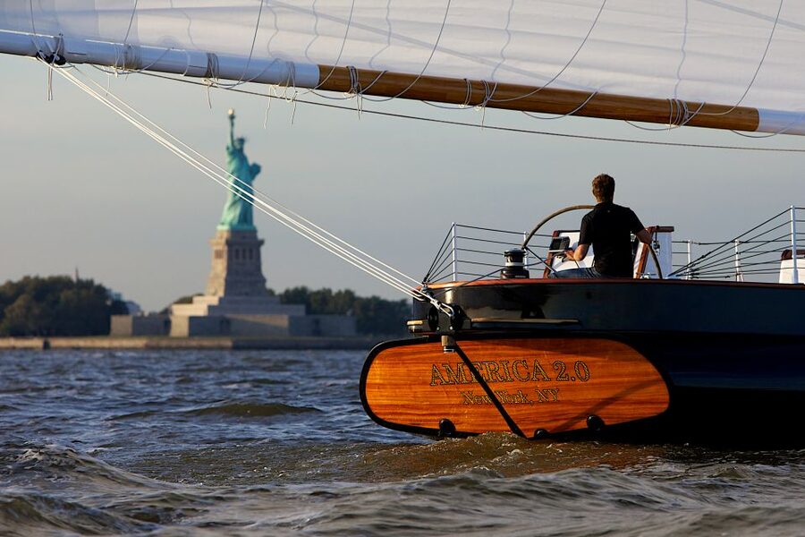 NYC: Statue of Liberty Cruise aboard a Classic Sailboat - Down the Hudson River: where the skyline looks right again