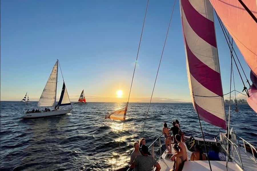 Oahu: Waikiki Sunset Catamaran Sail and Swim - Meeting the Boat on Waikiki: Find Pink Sails Waikiki Fast