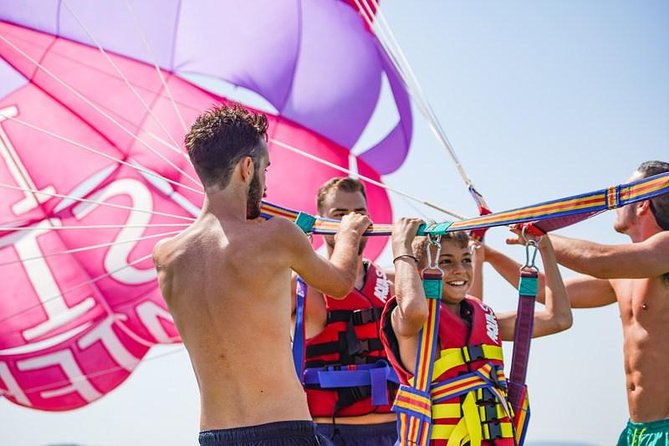 Parasailing Experience For 2 - Corfu Sidari Watersports - What you actually do in Sidari: speedboat, gear-up, then tandem paraglide