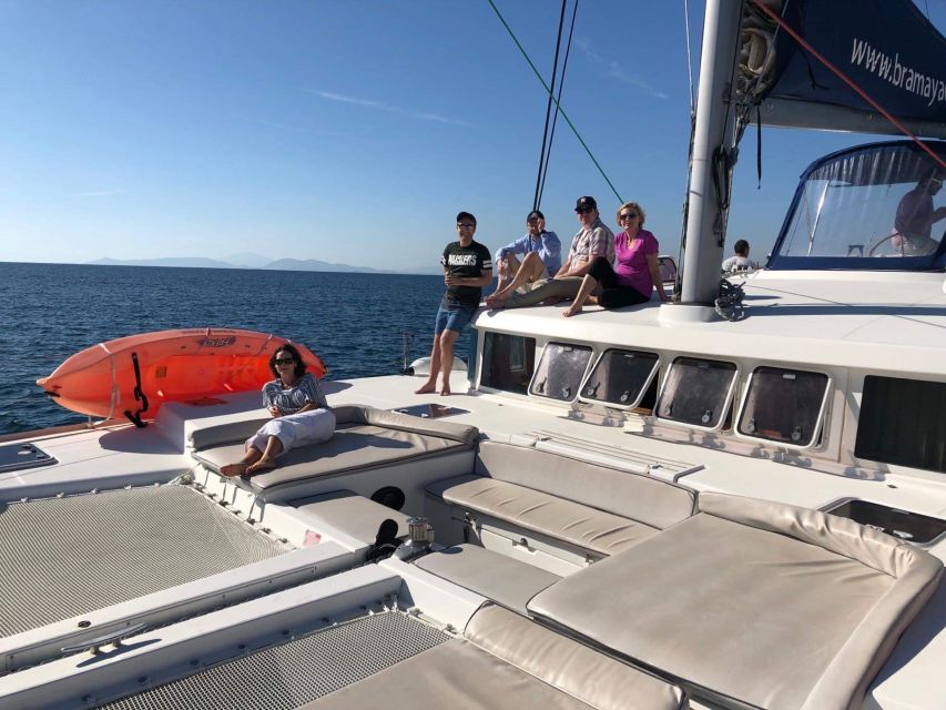 Paros: Catamaran Cruise with Swimming, Meal and Drinks - First stop vibes: Panteronisi, rock formations, and shallow-water drama