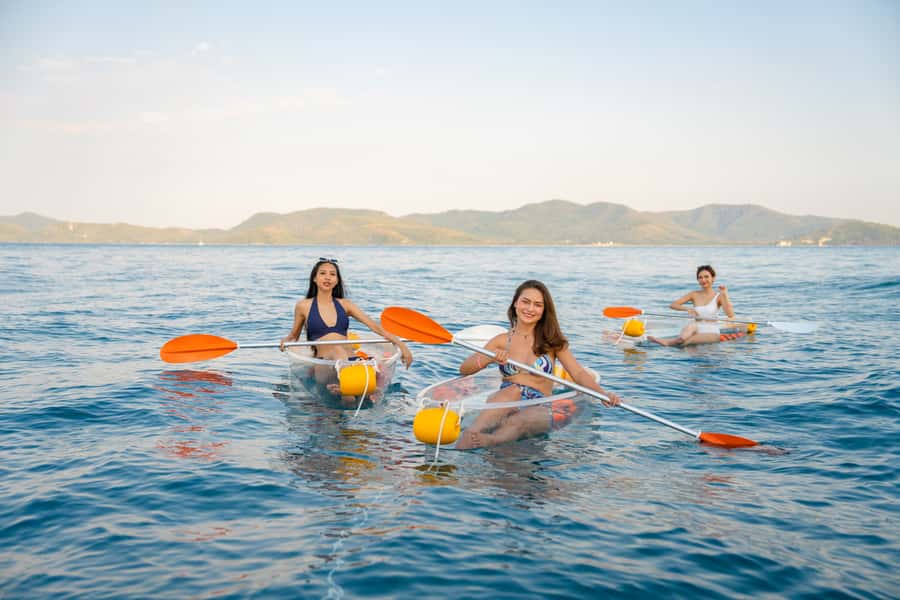 Pattaya: 3-Island Hopping Sunset Yacht & Buffet with Live DJ - Water Toys Galore: Floats, Clear Kayaks, and a Water Slide