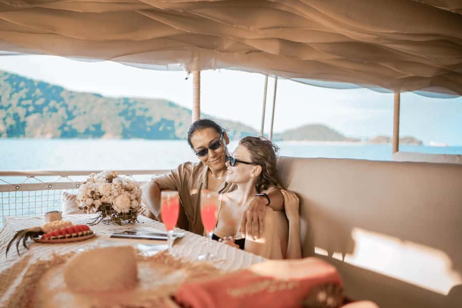Phuket: Coral & Racha Sunset Luxury Catamaran Party Cruise - Racha (Raya) Island: the included water activities are the payoff