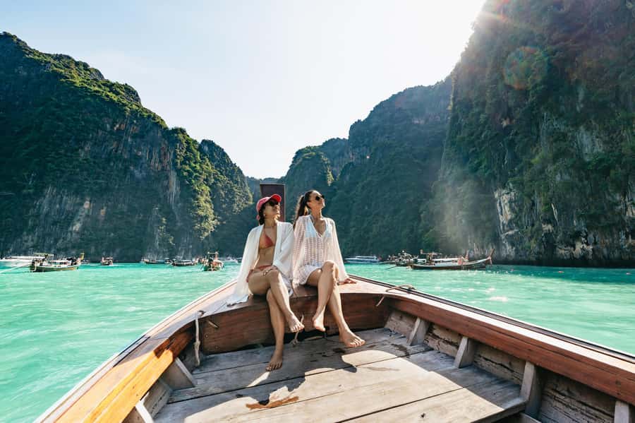 Phuket: Phi Phi Islands Day-Trip by Speed Catamaran - Maya Bay: the film-famous beach, plus real-world bathroom reality