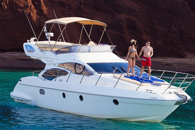 Private Motor Yacht Cruise with BBQ, Open Bar & Transfers - Volcano time at Palea Kammeni and Nea Kammeni: hot springs plus real swim weather
