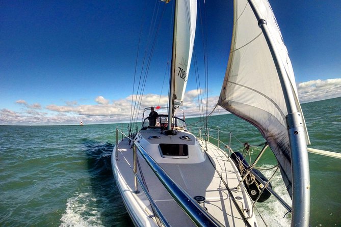 Private Sailing on Beautiful Lake Michigan - Navy Pier, Chicago - Chicago skyline from Lake Michigan: the angle most visitors miss