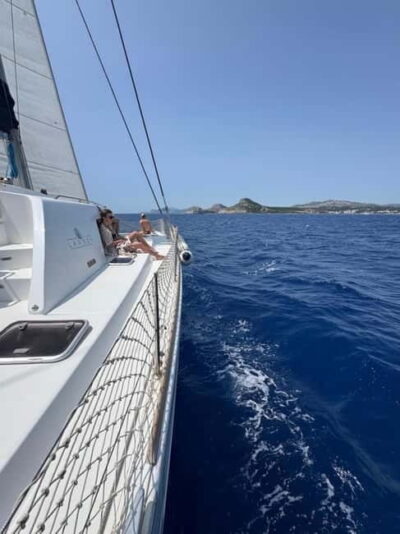 Rhodes: All inclusive Catamaran Escape with Lunch & Drinks - Anthony Quinn Bay: Emerald Water and Film-Famous Views