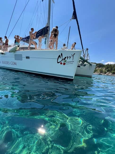 Rhodes: All inclusive Catamaran Escape with Lunch & Drinks - The Real Itinerary Feeling: Sailing Legs vs Swim Time