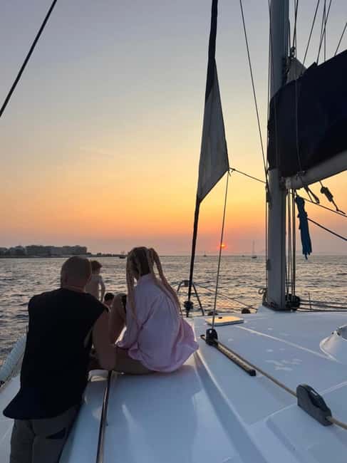 Rhodes: Sunset Catamaran Cruise with Snack, Fruits & Drinks - The Coast Cruise: 45 Minutes to Get Your Bearings