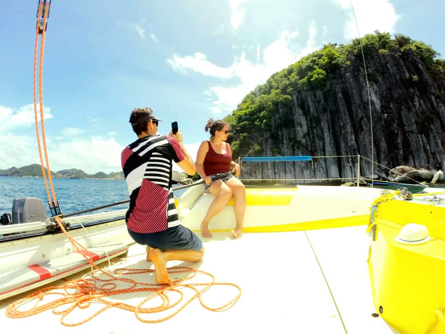 Sailing catamaran in La Baie des Saintes - Finding Saga in Terre de Haut (and what to bring)