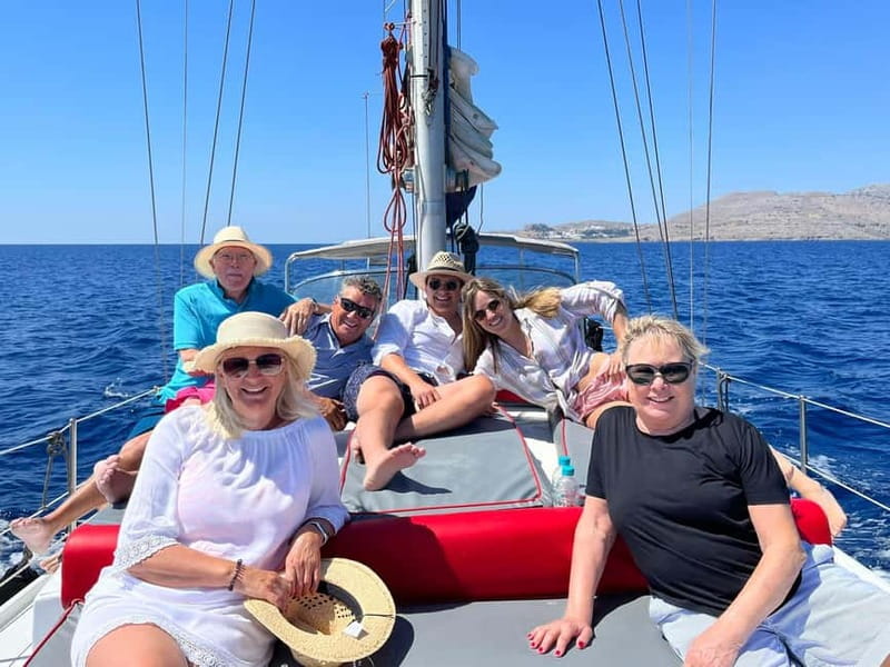 Sailing tour around Lindos with food and drinks - How the boat actually moves: sails first, engine when needed