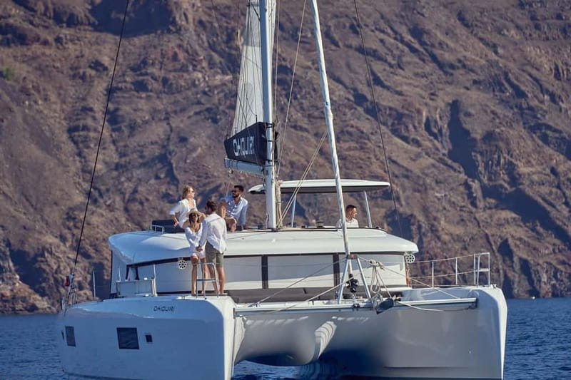 Santorini: Caldera Classic Catamaran Cruise w/ Meal & Drinks - Cabins, Toilets, Towels, and Rinse-Off: Comfort Details That Matter