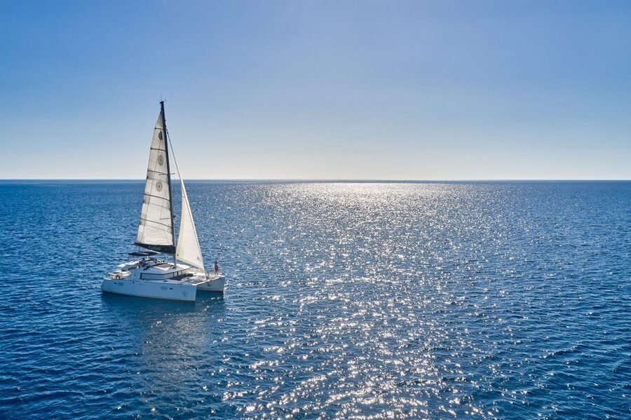 Santorini: Caldera Classic Catamaran Cruise w/ Meal & Drinks - Nea Kameni Volcano: Sulfuric Water, Big Chemistry Moment
