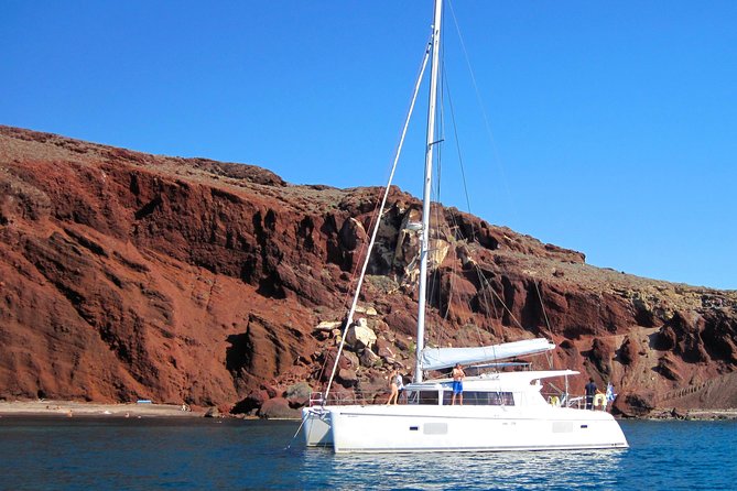 Santorini Catamaran Cruise with Fresh Meal and Open Bar - Snorkeling Gear, Towels, and the Sea-Smart Comfort Stuff