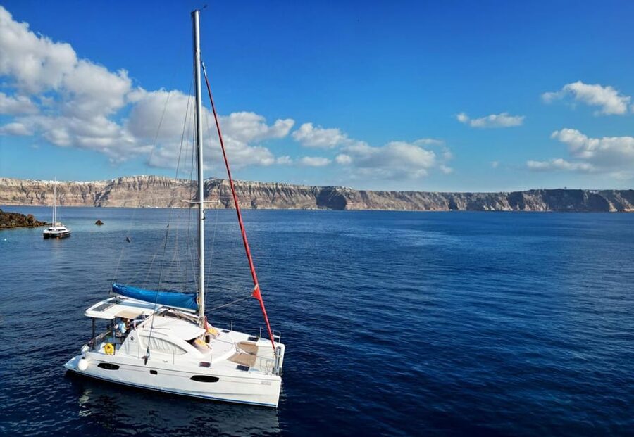 Santorini: Catamaran Cruise with Greek BBQ and Drinks - First Impressions: A Small-Group Day on a Real Santorini Catamaran