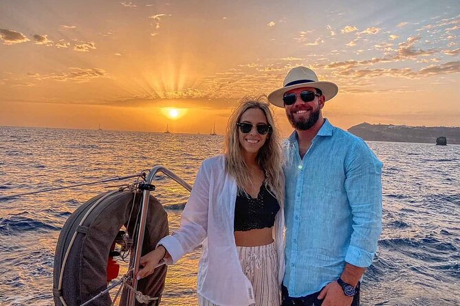 Santorini Catamaran Cruise with Greek Meal, Open-Bar and Sunset - Sunset Cruise Option: Oia From the Water, Ammoudi From the Pier Area