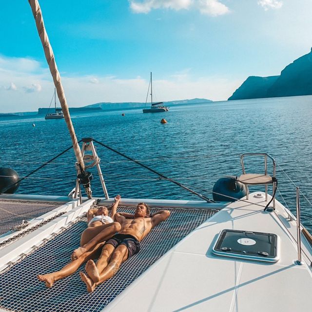 Santorini: Catamaran Cruise with Meal & Open Bar - Thirassia island: the onboard meal is the reason to stay hungry