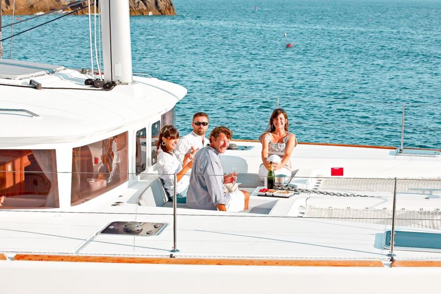 Santorini: Catamaran Tour with BBQ Meal and Unlimited Drinks - Hot Springs and caldera icons: how the sailing portion earns its keep