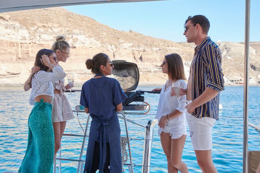 Santorini Gold Catamaran Cruise with Snorkel, BBQ & Open Bar - Price and value: why $117 often feels fair here