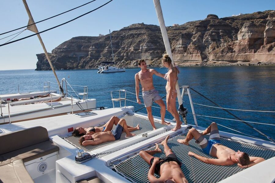 Santorini: Platinum Catamaran Cruise w/ BBQ Meal & Open Bar - Akrotiri and the Caldera Photo Stops: Where the Scenery Gets Serious