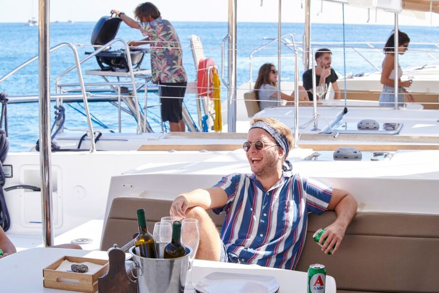 Santorini: Platinum Catamaran Cruise w/ BBQ Meal & Open Bar - The Akrotiri Sunset Sail: Champagne Tasting and Moschato d’Asti