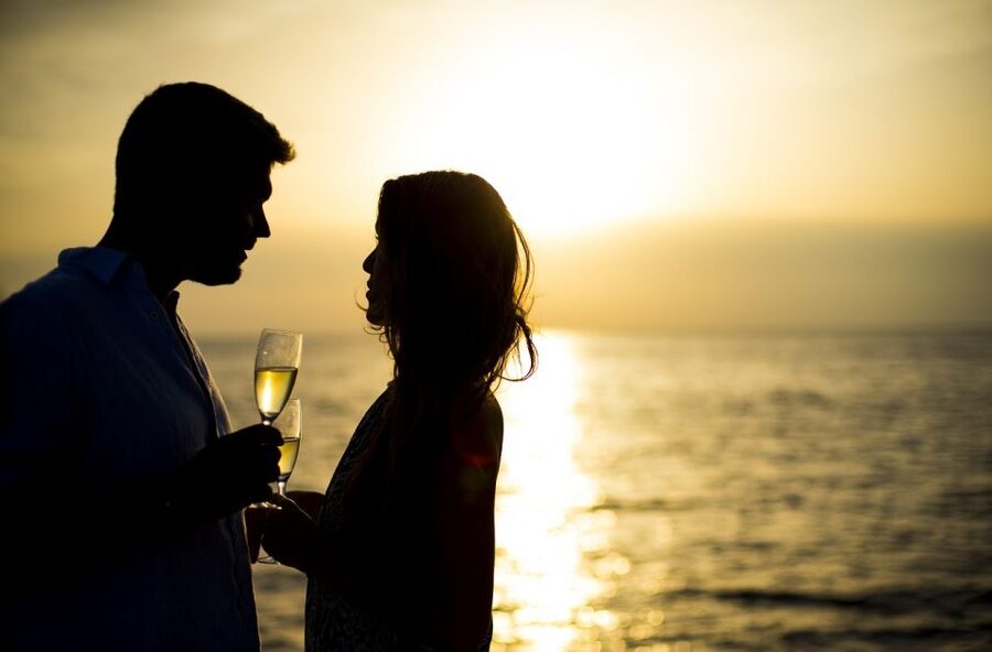 Santorini: Private Catamaran Cruise with BBQ Meal and Drinks - The Fira Old Port cliff view you can feel