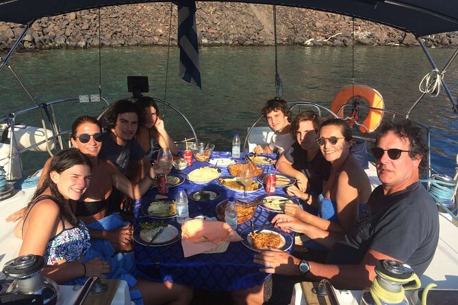 Santorini Private Daytime Sailing Cruise with Meal, Drinks &Transfer included - Vlychada departure and quick photo time at Red and White beaches
