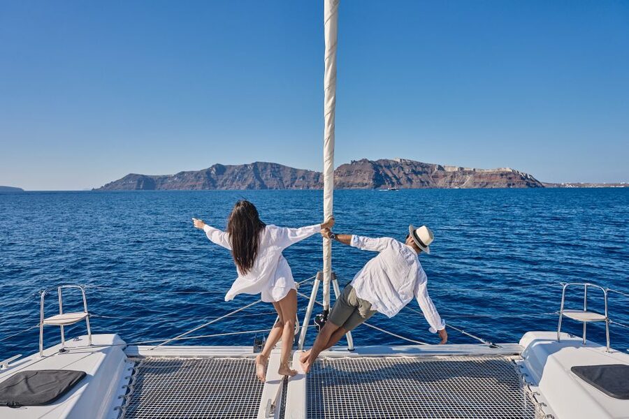 Santorini: Southern Island Luxury Catamaran Cruise with Meal - Sunset vs Morning: Picking the Right Mood for Your Santorini Day