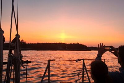 Schooner Eastwind Sunset Sail to see the Maine Coastline - Onboard Setup: BYOB Non-Alcoholic Drinks, Restroom, Blankets, Cash Bar