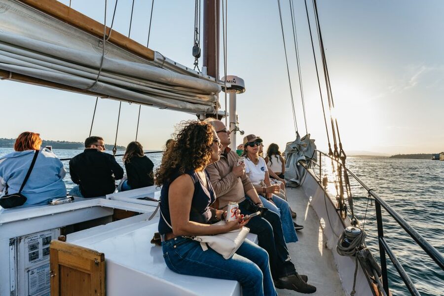 Seattle: Tall Sailboat Sunset Harbor Cruise - Hands-on sailing: hoist, steer, and feel the wind do the work