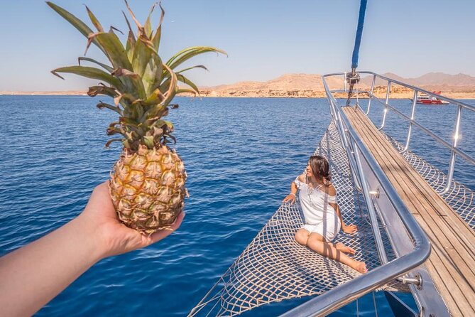 Snorkeling trip to Ras Mohamed & The White Island aboard Luxury Yacht - Lunch on the water: seafood cream soup and buffet value