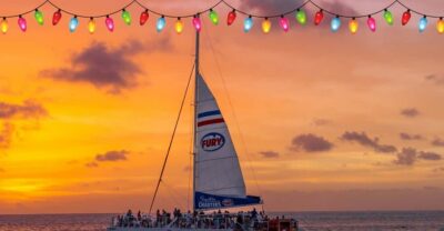 St. Augustine: Nights of Lights Sunset Sail with Drinks - The 65-Foot Catamaran: Space, Sound, and Photo Angles