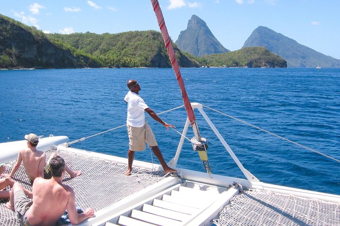 St Lucia Catamaran Day Sailing and Sightseeing Tour - Sailing up the coast into Marigot Bay: the relaxing shift
