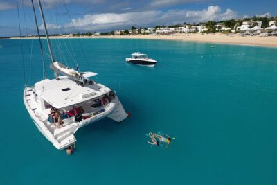 St Maarten Luxury Catamaran Full-Day Group Charter - The 48-foot catamaran experience: space, shade, and a smooth ride