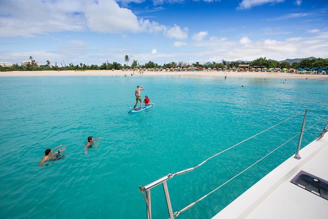 St Maarten Luxury Catamaran Full-Day Group Charter - Happy Bay and Long Bay La Samana: swim breaks with real scenery