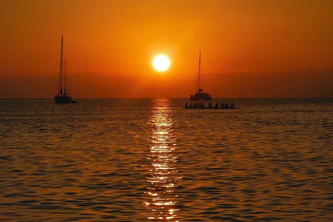 Sunset in Dénia from the Catamaran Mundo Marino - Seats, Bow Nets, and Crowds: Finding the Best Spot on Deck