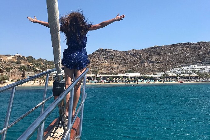 Sunset Sail Cruise to Rhenia, Mykonos Beach Safari, Dinner&Drinks - From Mykonos’ south coast to the quiet waters of Rhenia