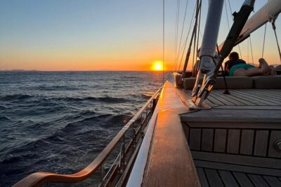 Sunset Sail Cruise to Rhenia, Mykonos Beach Safari, Dinner&Drinks - The beach safari route: Ornos to Paradise, with the Meltemi in mind