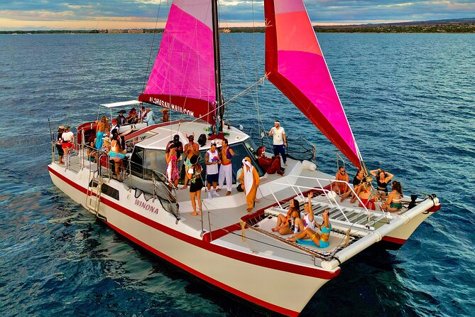 Sunset Sailing on a Floating Tiki Bar Charming Hawaiian Catamaran - Dolphins and humpback whales (Dec–Apr): how to set expectations